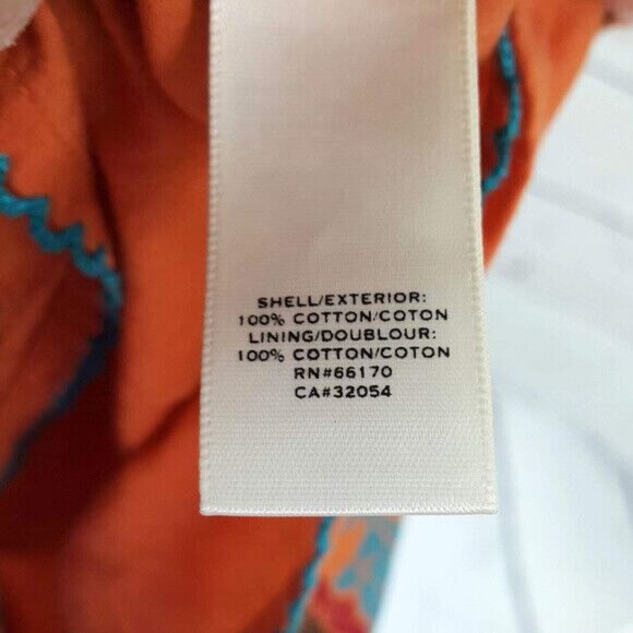 Moulinette Soeurs Island Holiday Dress Orange Size 2 V Neck Halter Anthropologie - Picture 6 of 7